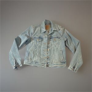Gap Denim Jean Jacket Light Blue Collared Button Pockets Women's XS
